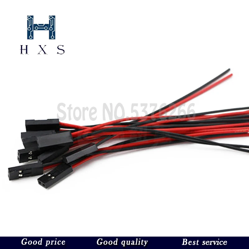 10pcs/lot 2Pin Dupont Cable 2 Pin Female Jumper Connector Wire 2P 10cm/20cm/30cm Length For 3D Printer