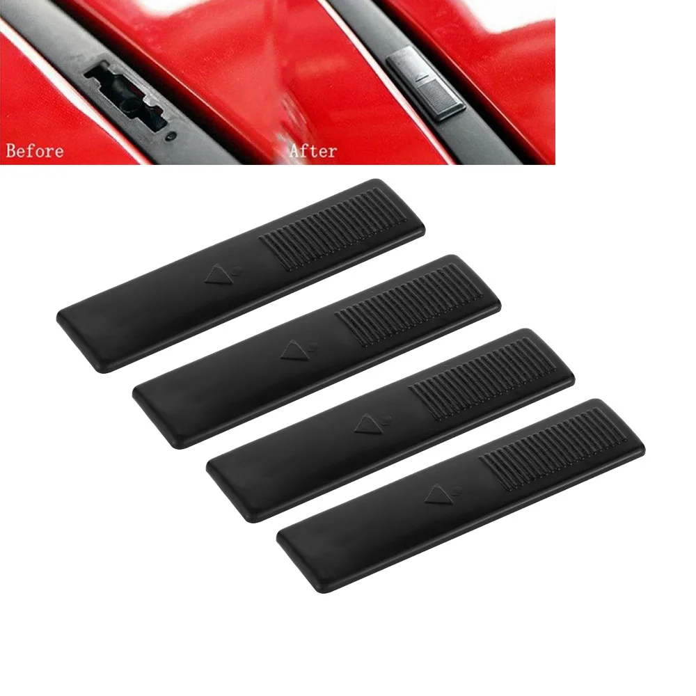 4PC Black Plastics Roof Rail Clip Replacement Rack Moulding Cover Vehicle Fastener Automobiles Exterior Accessories