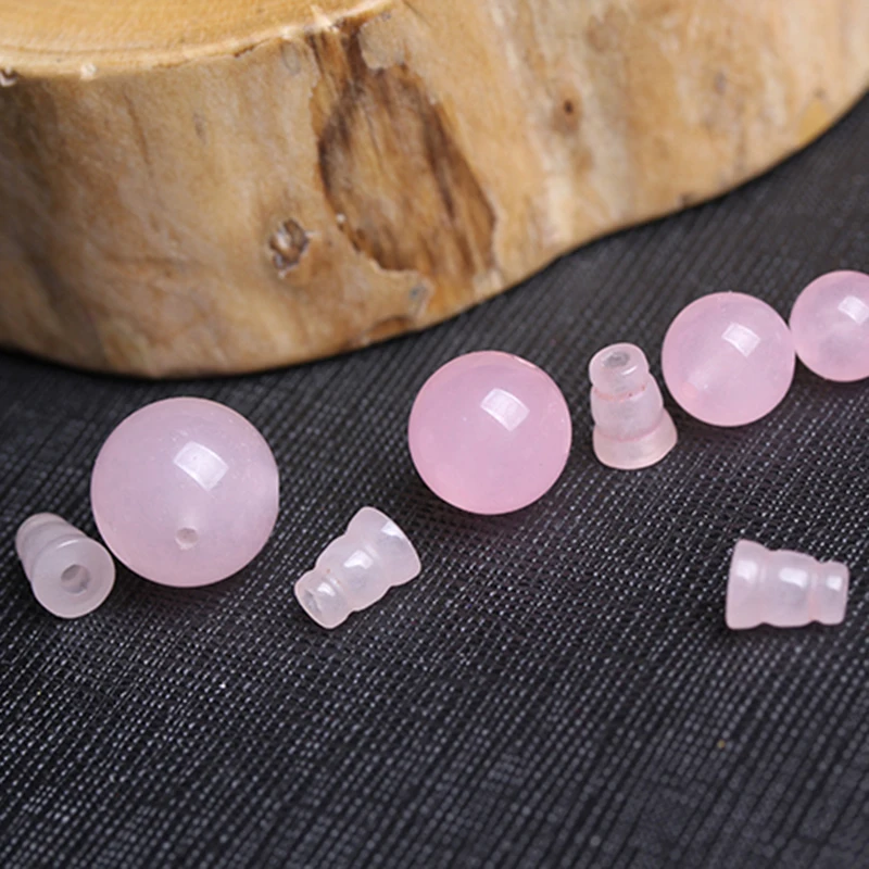 4A Natural Pink Chalcedony T-Junction Buddha Head Quartz Crystal Single Bead DIY Jewelry Making