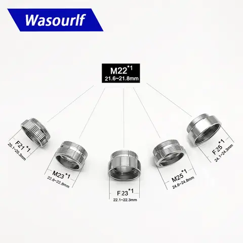 WASOURLF-수나사 전송 커넥터 1 개 M22 M21 M23, 샤워 욕실 주방 황동 크롬 수도꼭지 액세서리 연결 호스 Best5