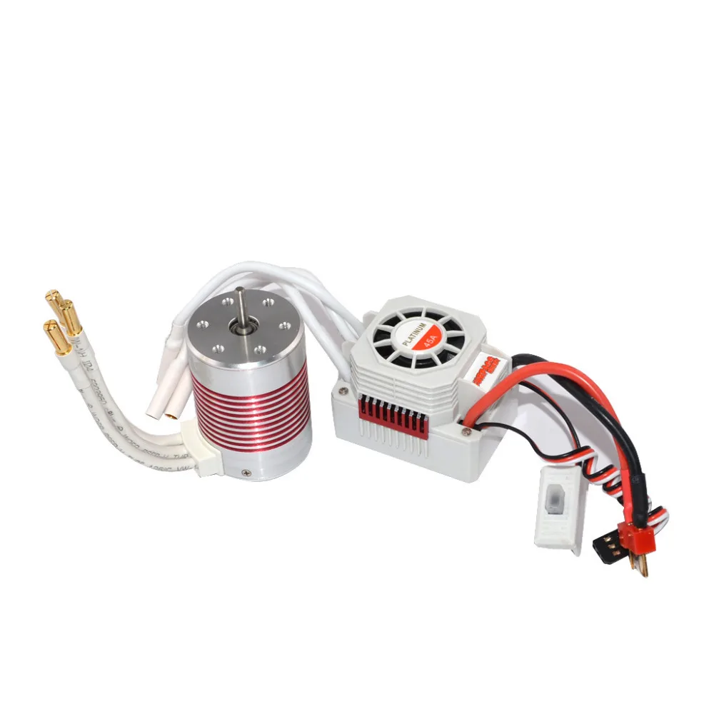 Platinum Set Waterproof 3650 3500KV 3100KV 2300KV Brushless Sensorless Motor With 45A ESC For 1/10 RC Car Truck Toy