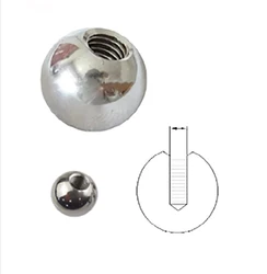 M2 Thread Half Hole Metric Stainless Steel Drilling Balls Female Thread Blind Hole Smooth Ball Bead