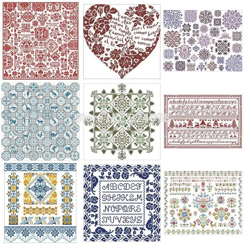 Quaker Jigsaw patterns Counted Cross Stitch 11CT 14CT 18CT DIY wholesale Chinese Cross Stitch Kits Embroidery Needlework Sets