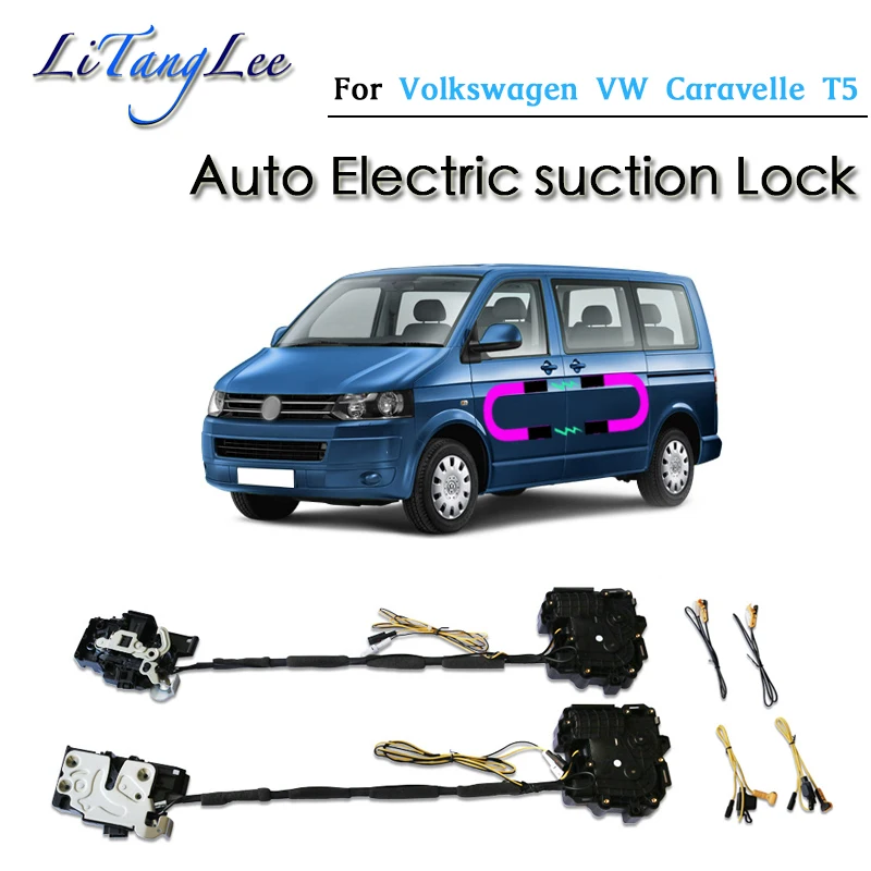 

For Volkswagen Caravelle T5 2015~2019 Car Soft Close Door Latch Pass Lock Actuator Electric Absorption Suction Silence Closer