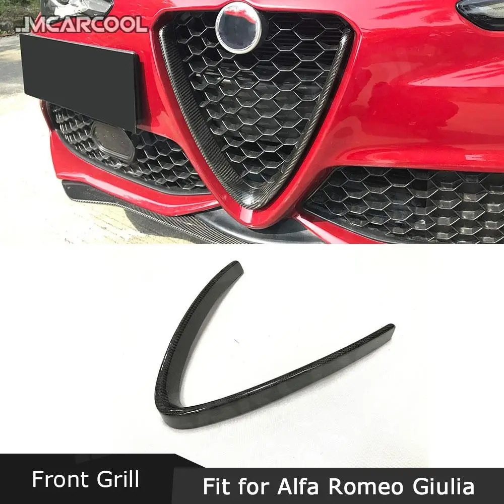 Front Grill Protect Frame V Style Grill Covers Trim Decoration for Alfa Romeo Giulia 2016 2017 2018 Stelvio 2017 2018 2019