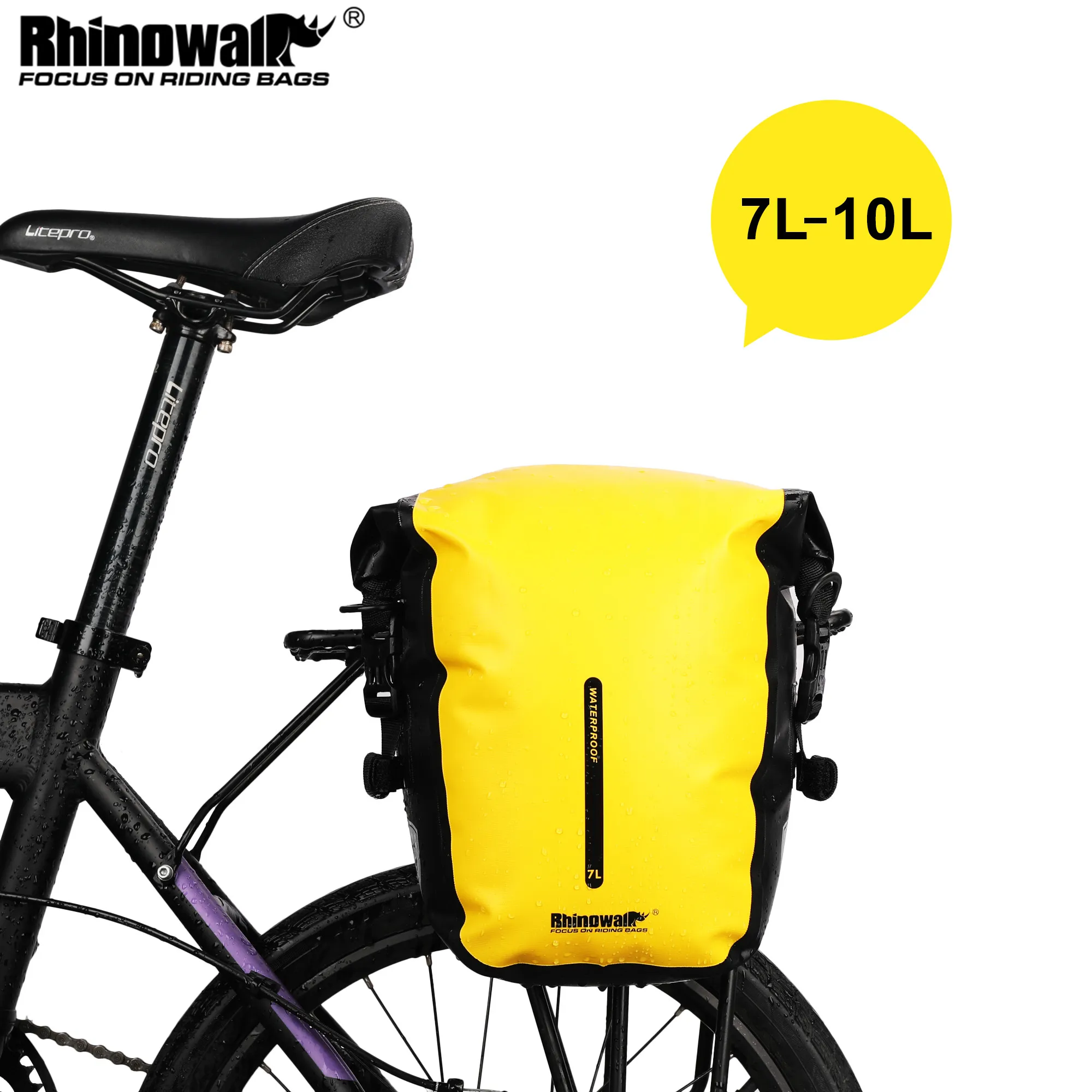 Rhinowalk Bike Bag 10L Waterproof Bike Pannier Bag Multifunctional Rear Rack Trunk Bag  MTB Road Bike Shoulder Bag Accessories