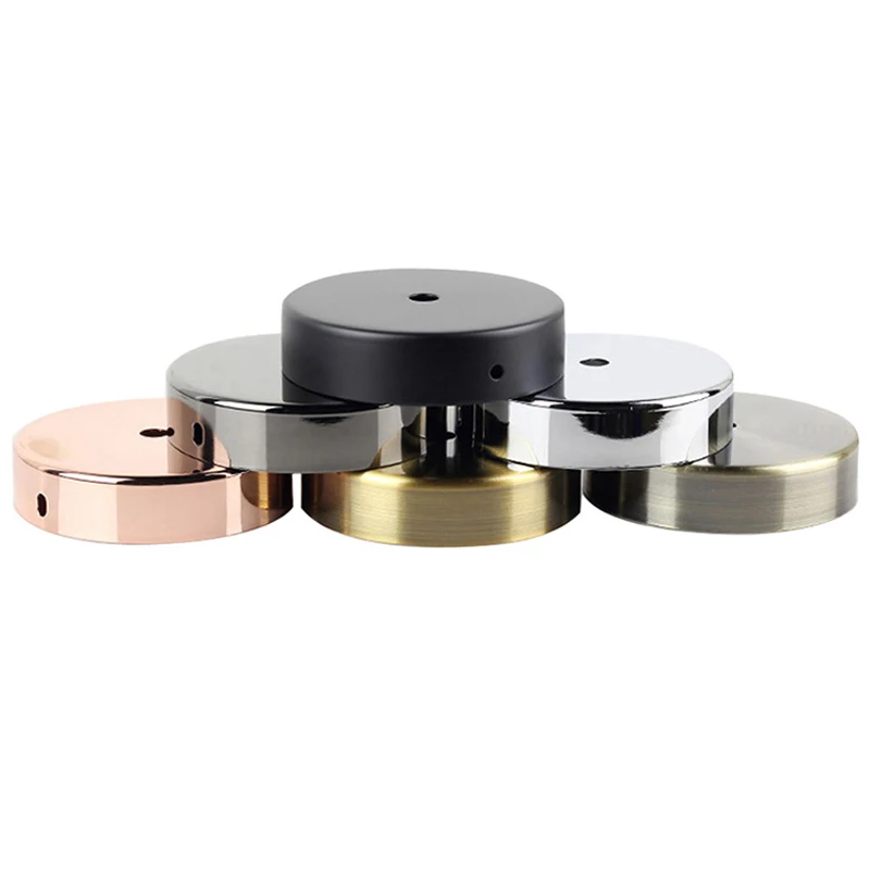 Lámpara colgante redonda, bandeja de techo, lámpara de pared, chasis de base chapada de metal, kit de bandeja de borde recto, accesorios de lámpara