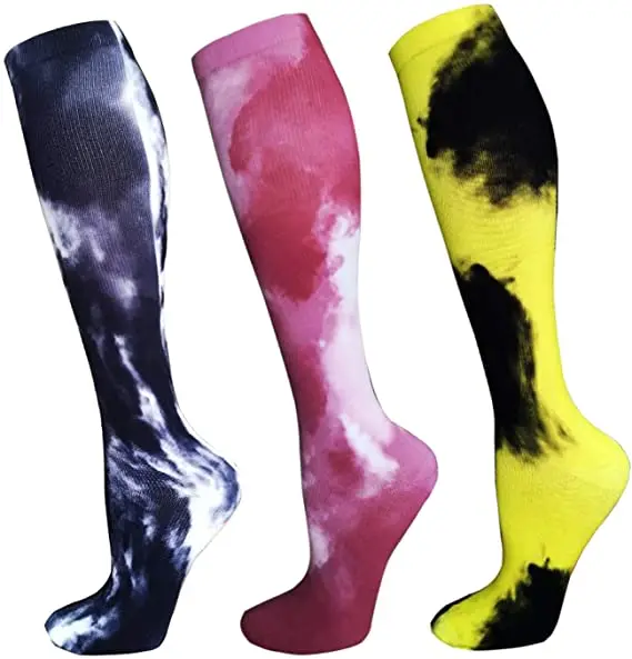 2022 New Compressive Stockings Unisex Tie Dye Socks Compression Sports Running Nylon Relieve Muscle Fatigue and Varicose Veins