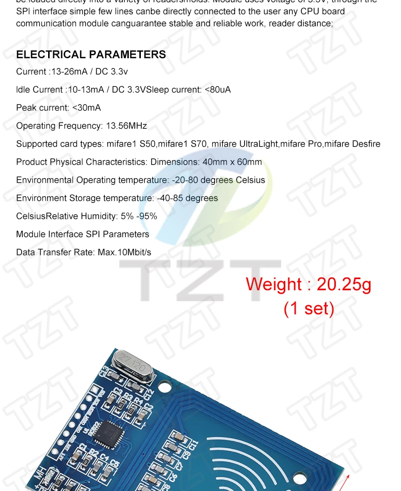 TZT RFID-Modul RC522 MFRC-522 RDM6300 PN532 Kits S50 13,56 MHz 125 kHz 6 cm mit Tags SPI Write & Read für Arduino Uno 2560 – Detail 4