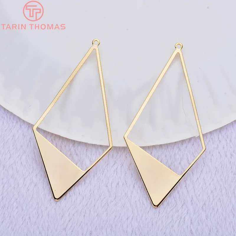(1879)6PCS 28x57MM 24K Gold Farbe Messing Hohl Anhänger Charms Hohe Qualität Diy Schmuck Erkenntnisse Zubehör – Detail 3