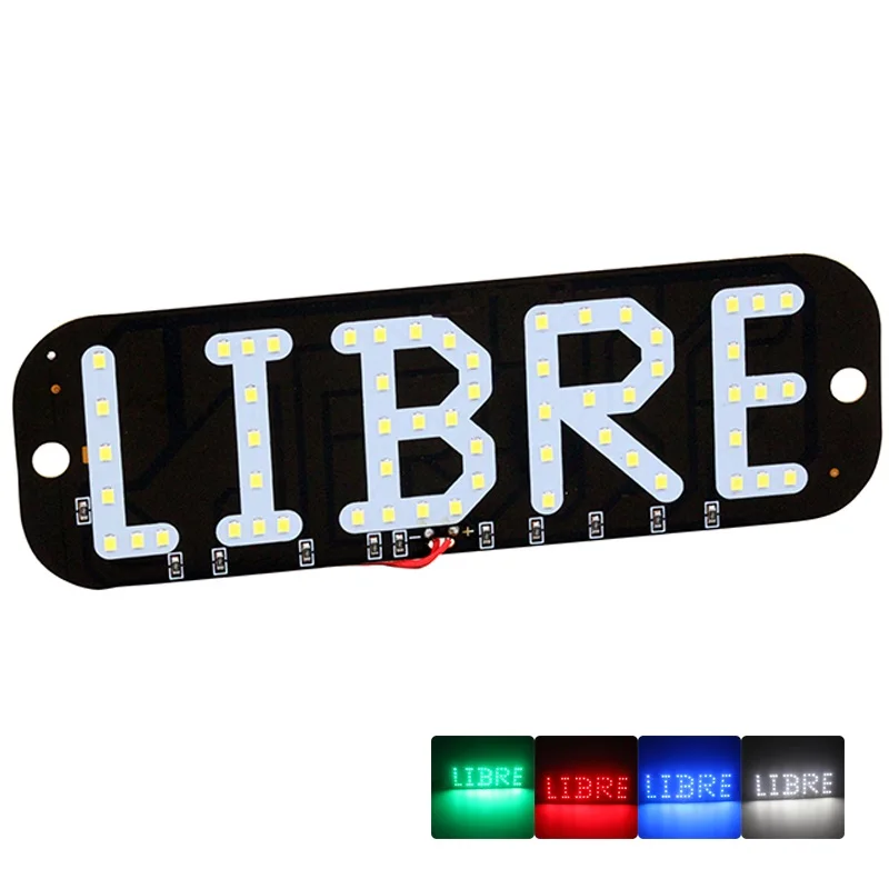 HAUSNN LED Windscree Light Pad LIBRE Style for Taxi Driver with 12V Car Charger 4 Color Choose