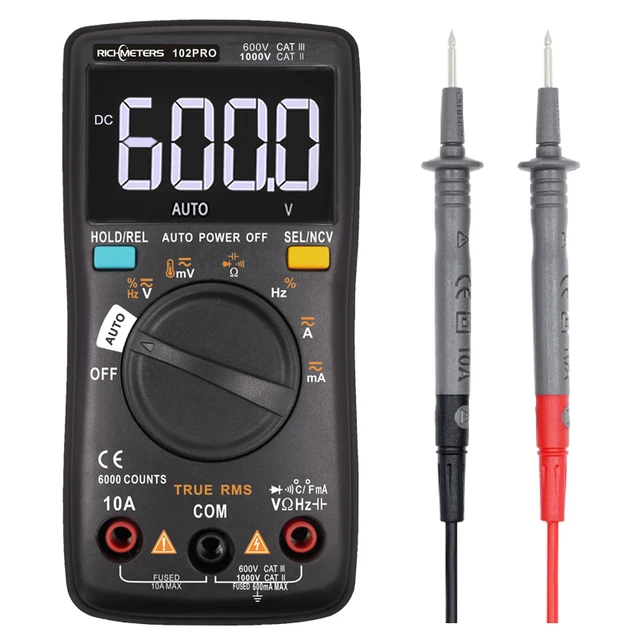 RM101 cyfrowy multimetr 6000 liczy podświetlenie AC/DC amperomierz woltomierz Ohm przenośny miernik napięcia RICHMETERS 098/100/109/111