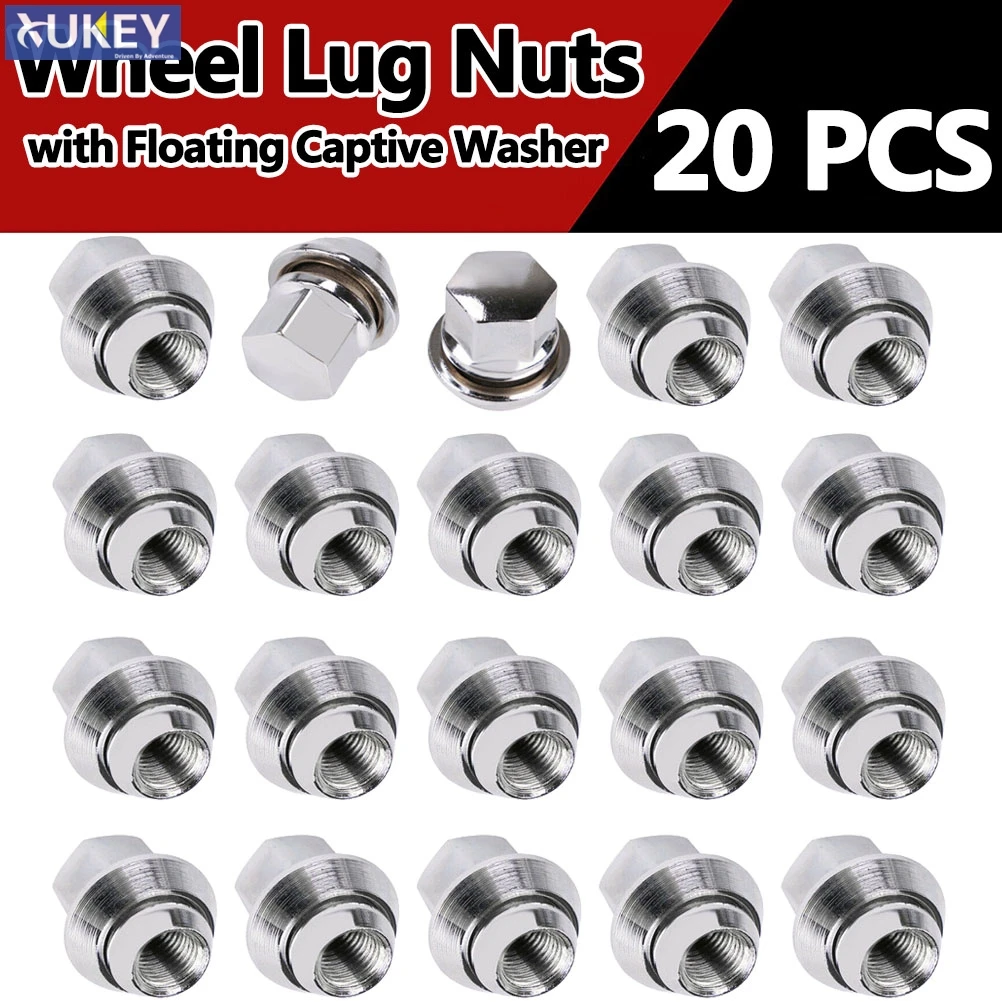 20Pcs For Ford Focus MK1 MK2 MK3 ST RS M12 X 1.5 Chromed 19mm Alloy Wheel Nuts Bolt Lug Stud Tyre Whorl Nut With Washer Pad