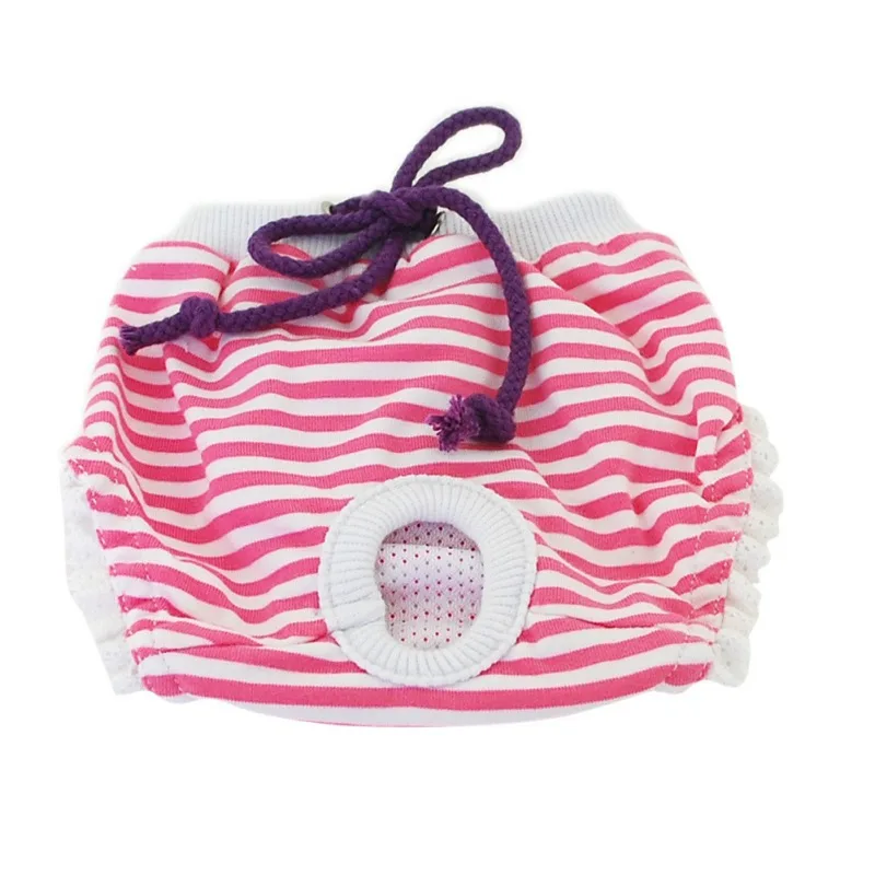 애완견 생리학 바지 강아지용 위생 스트라이프 기저귀 여성용 러블리 애완 동물 속옷, 소녀/개/고양이 용품, 인기 판매