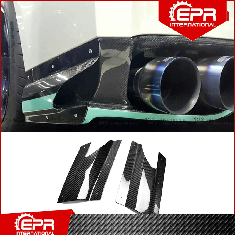 For Nissan GTR R35 CBA DBA 2013 Ver VRS Style Carbon Fiber Rear Under Skirt Side Air Shroud Splitter Kit (Only Fit VRS Rear Lip)