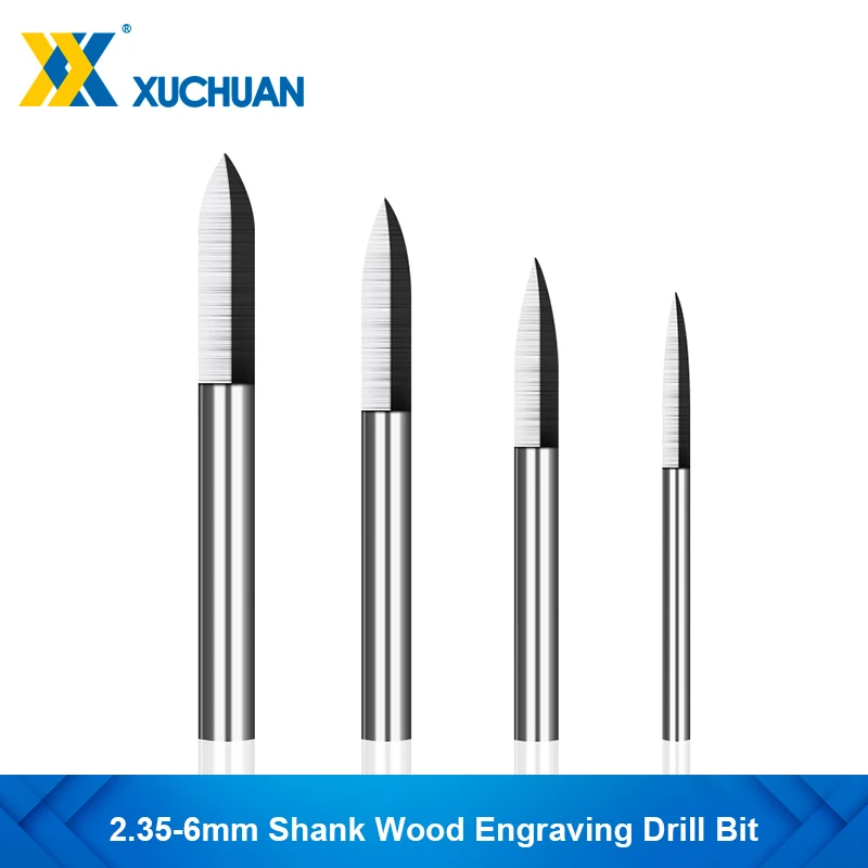 Wood Carving Bit 2.35-6mm Shank Wood Engraving Drill Bit for Woodworking Drilling Carving Engraving Woodworking Drilling Tools