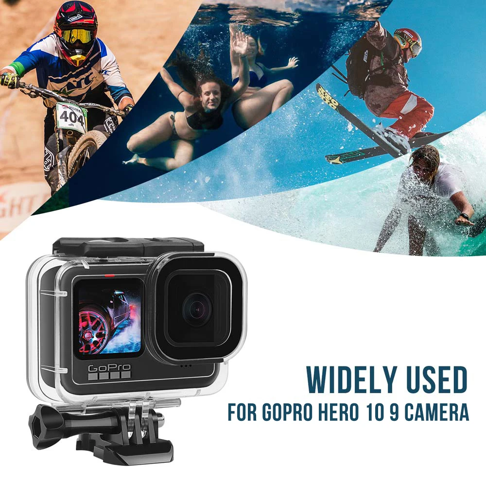 حافظة مقاومة للماء 60 متر لهاتف GoPro Hero 13 12 11 9 10 غطاء حماية أسود للغوص تحت الماء لملحقات Go Pro 10