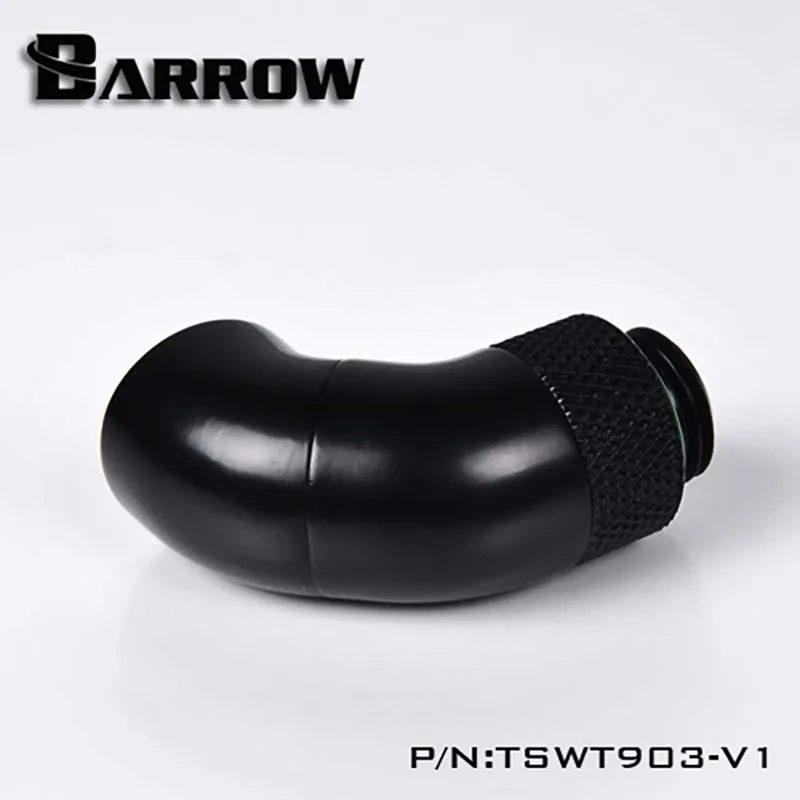 

Barrow PC water cooling Rotary Fitting,90degree tube connector Double G1/4 water cooler heatsink Rotating Adaptors TSWT902-V1