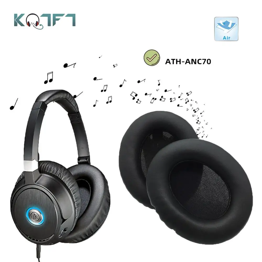 

KQTFT Replacement EarPads Headband for ATH-ANC70 ATH ANC-70 Headset Universal Bumper Earmuff Cover Cushion Cups