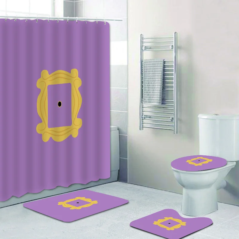 Classic Friends TV Show Bathroom Shower Curtain Set Friends Like Quote Bathroom Curtain Bath Mat Rug Carpet Toilet Cover Decor image 4