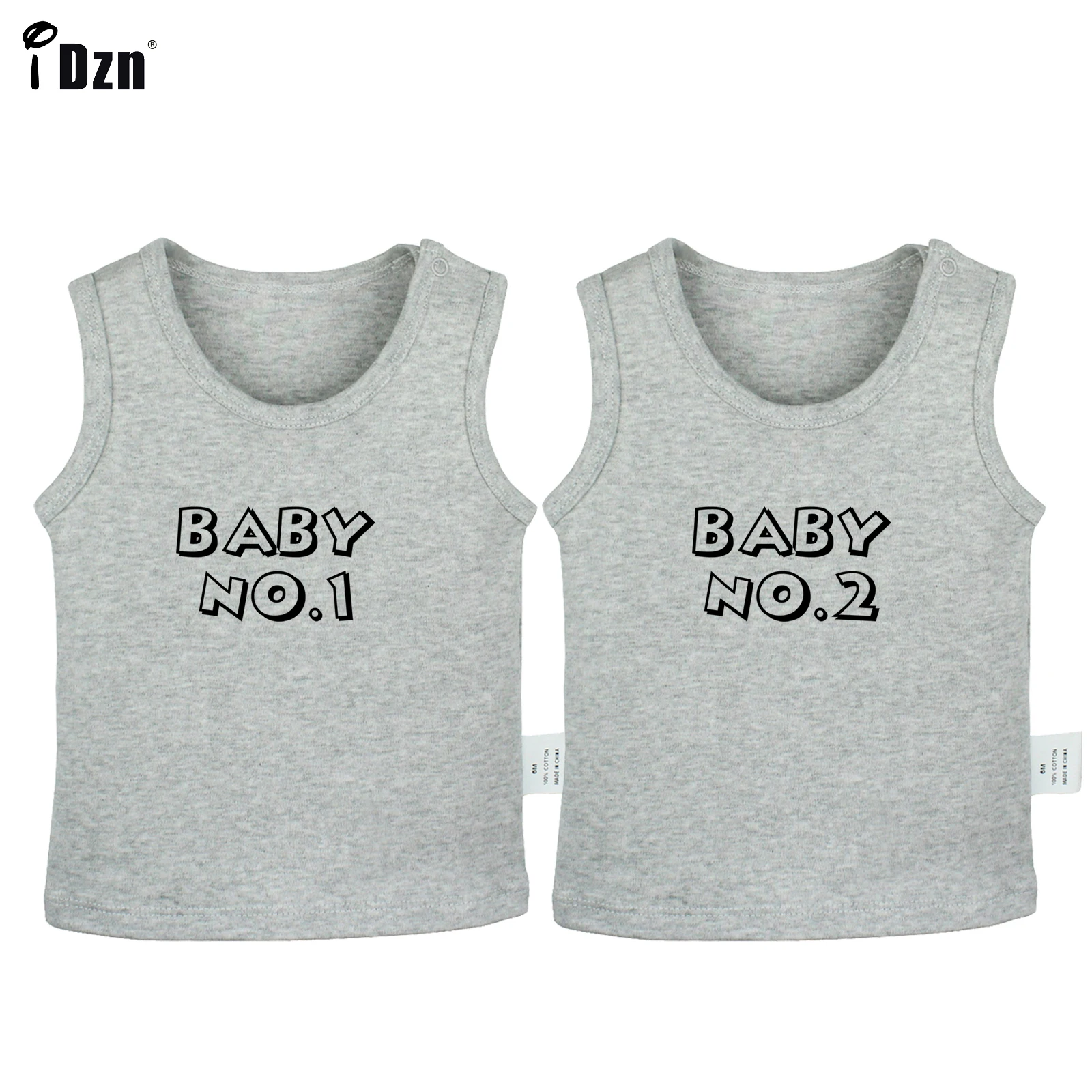 

Летняя майка для младенцев с забавными близнецами, детский жилет № 1, детский жилет, Милая футболка без рукавов, хлопковая одежда для новорожденных, комплект из 2 предметов