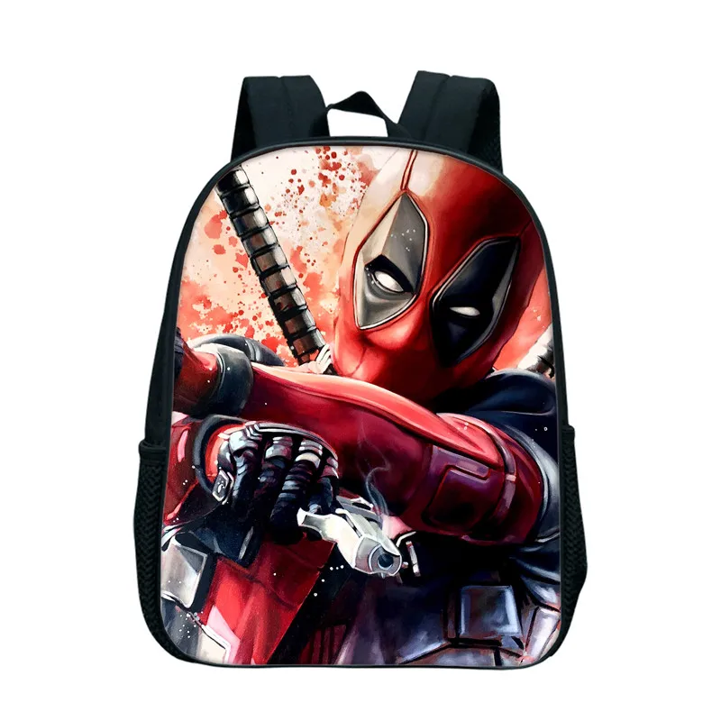 12 Inch Anime Superhero Deadpool Backpack Kindergarten Infantile School Bags For Boys Toddler Backpacks Children Mochila Escolar