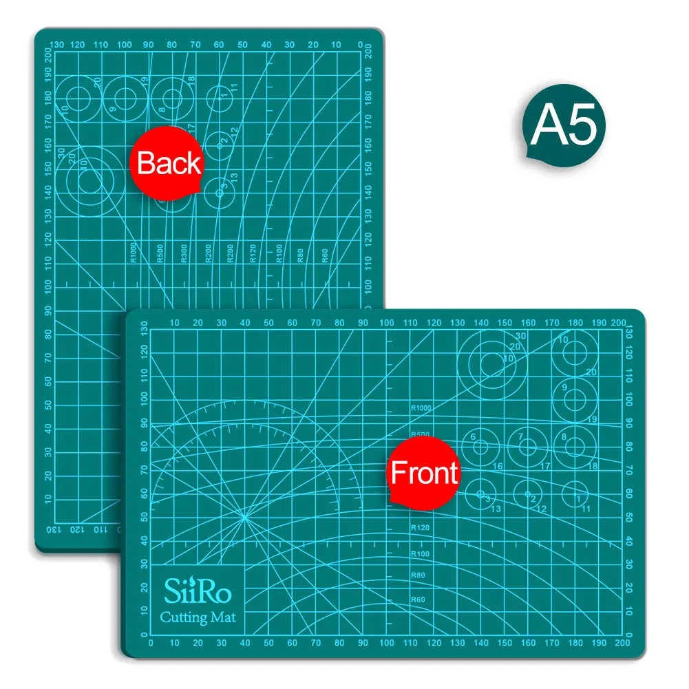 Self-Healing Cutting Mat PVC Double Sided Rotary Board for Leather Fabric Paper Scrapbook Cut Partition High Quality A5-22x15cm