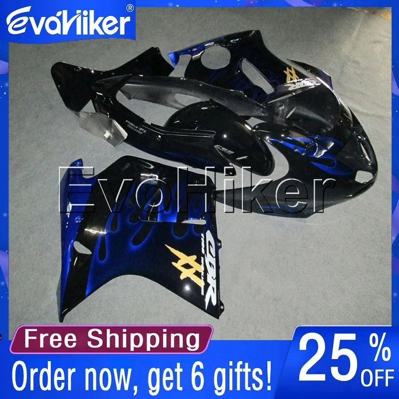 

Custom motorcycle fairing for CBR1100 XX 1997 2000 2001 2002 2003 Injection mold motorcycle bodywork kit blue flames +gifts