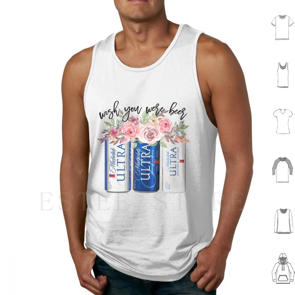 Wish You Were Beer Graphic Ultra Camisas Michelob Flower Drinking Tank Tops Chaleco Sin Mangas Ultra Michelob Ultra Michelob