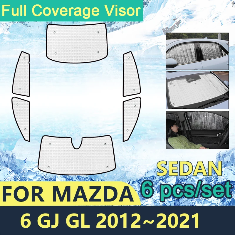 

Full Cover Sunshades For Mazda 6 GJ GL 2012 2013 2014 2015 2016 2017 2018 2019 2020 2021 Car Windshields Accessories Visor Sun