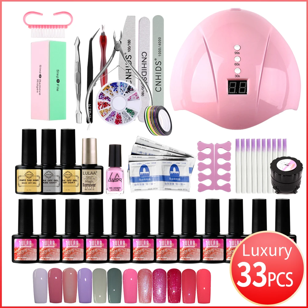 Nail Set UV LED Lamp Dryer Nail Gel Polish Decoration Extension Kit Manicure Tools Set Electric Nail Drill For Nails Art Tools