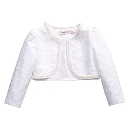 1-12yrs Girls Cardigans Sweater Kids Coat White Winter Long-sleeved Jackets Girl Lovely Coats Girls Clothes OKC195112