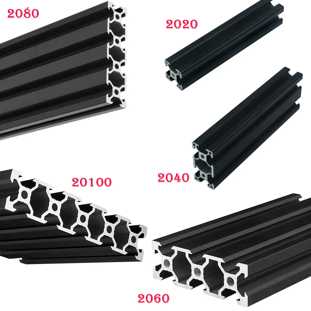 1szt 2020 2040 2060 2080 20100 Profil aluminiowy z rowkiem T/V Standard UE Rama anodowana F CNC Część drukarki 3D Maszyna do grawerowania laserowego