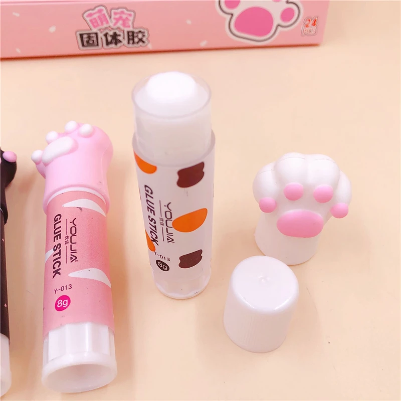 Cute Cat Claw Shape High Viscosity Solid Glue Stick Strong Adhesive Portable Kawaii School Office DIY Stationery