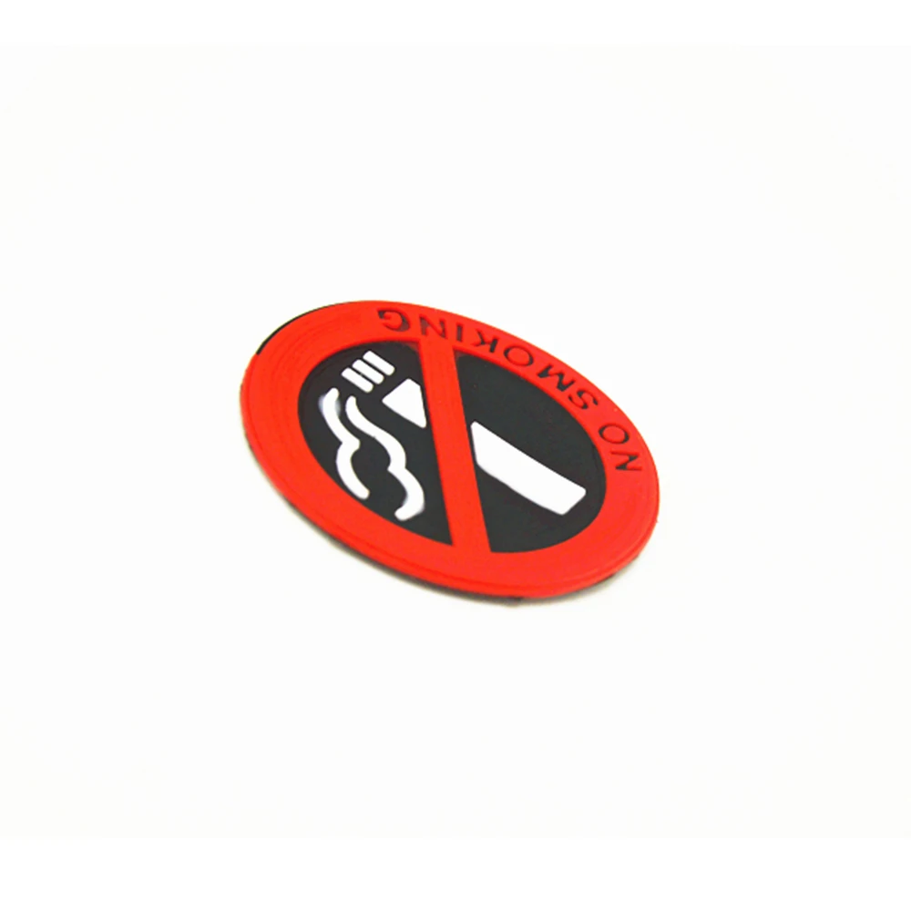 5pcs Universal Rubber NO SMOKING Sign Tips Warning Logo Stickers Car Taxi Door Decal Badge Glue Sticker Promotion car styling view 3