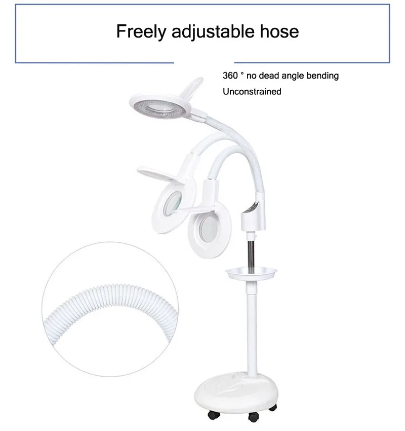 Tocco 16x LED ruota mobile lente d'ingrandimento lampada trucco tatuaggio lente d'ingrandimento lente d'ingrandimento fredda luce facciale cura della pelle strumento di bellezza del chiodo