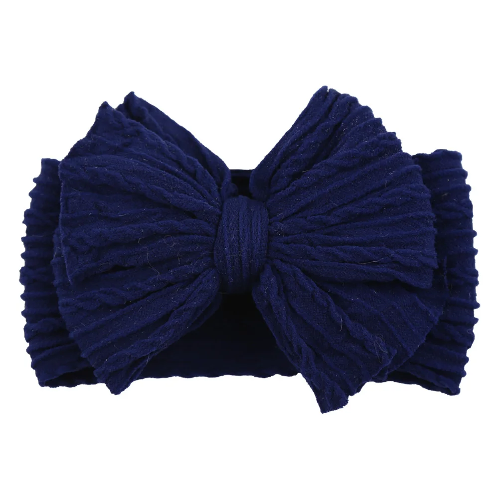 Solid Cable Bow Baby Headband, Kids Hair Accessories