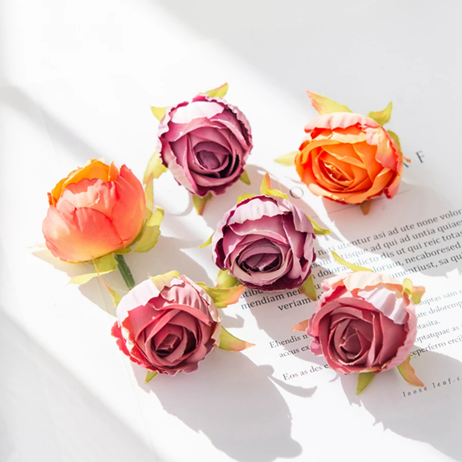100 Stück Künstliche Blumen Teeknospen für Hochzeitsdekoration, Weihnachtskränze, Heimdekorationen, DIY-Geschenkboxen, Handarbeiten, Seidenrosen – Detail 3