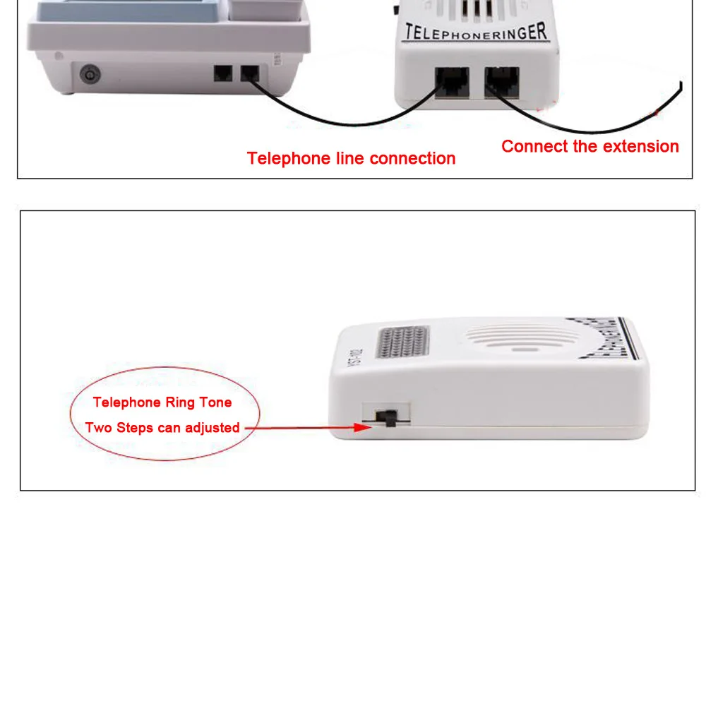 1Pack New White Extra-Loud Ringer Sound Telephone Phone Amplifier Strobe Light Flasher Bell