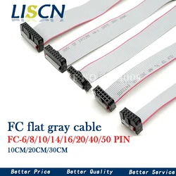 2.54MM pitch 10CM 20CM 30CM JTAG ISP AVR Download Cable Wire FC-6/10/14/16/20/40P PIN Connector Gray Flat Ribbon Data Cable