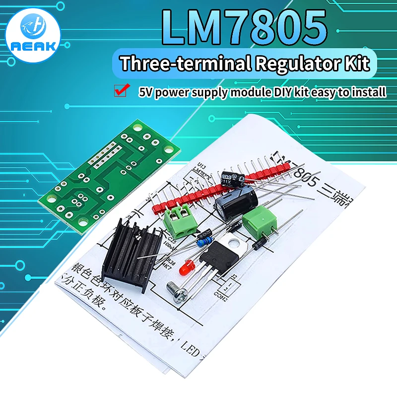 DIY KIT LM7805 L7805 DC/AC Three Terminal Voltage Regulator Power Supply Module 5V 6V 9V 12V Output Max 1.2A