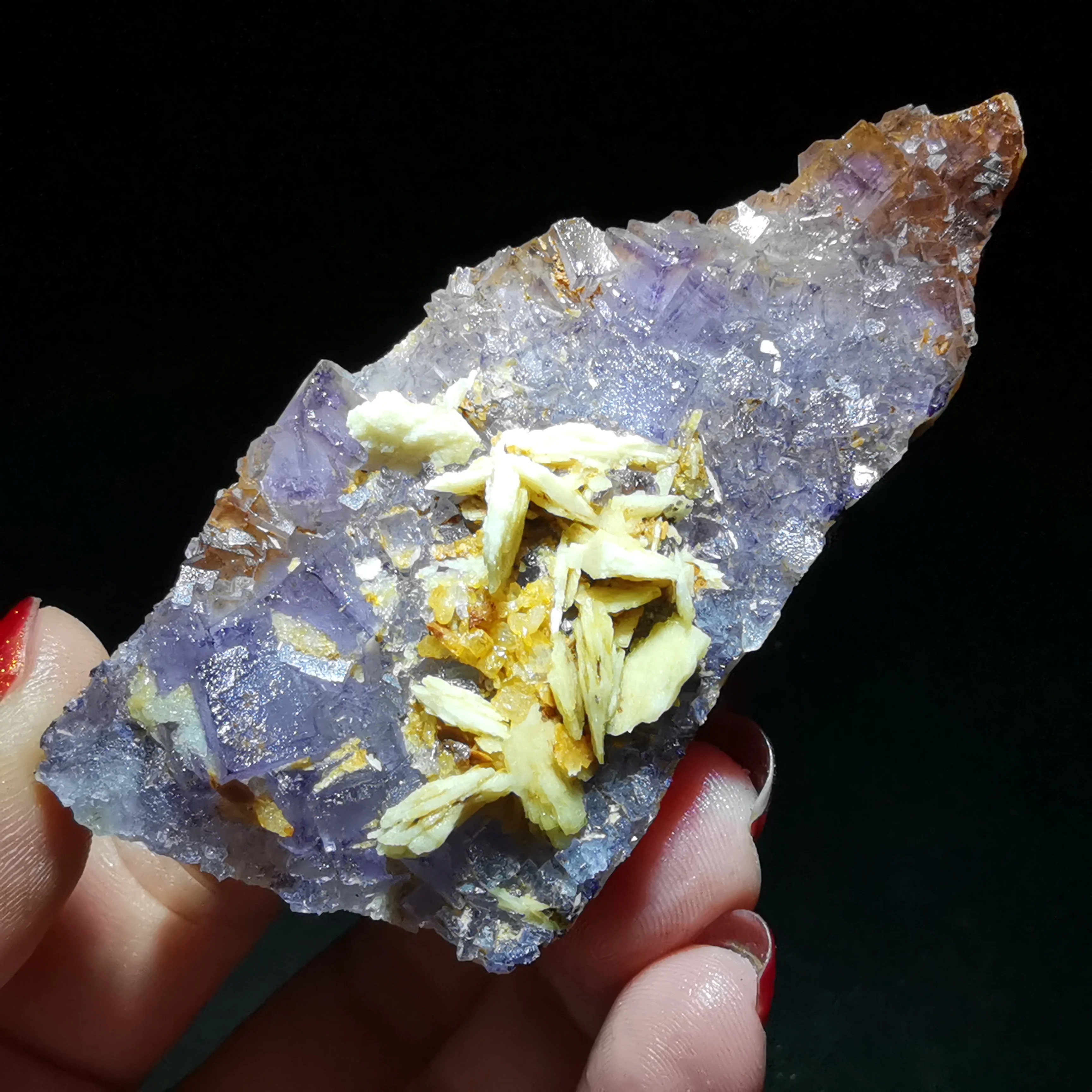 72.6gNatural rare purple fluorite phosphate iron ore cluster mineral specimen stone and CRYSTAL HEALING CRYSTAL QUARTZ GEM