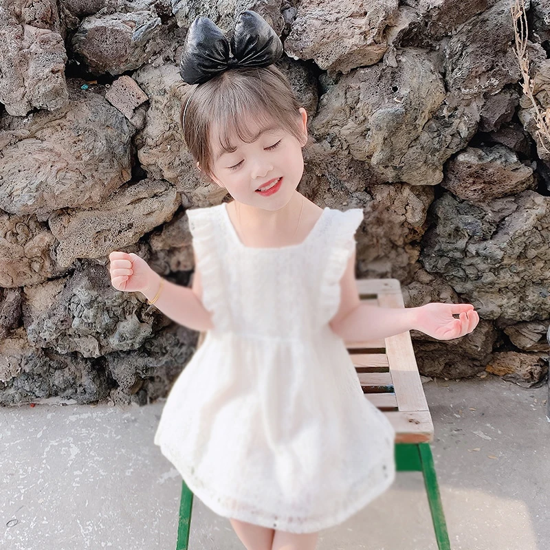 Summer Casual Dresses for Girls 2021 New Fashion Kids Baby Ruffles White Dress Toddler Girls Clothes Dress for Children Clothing