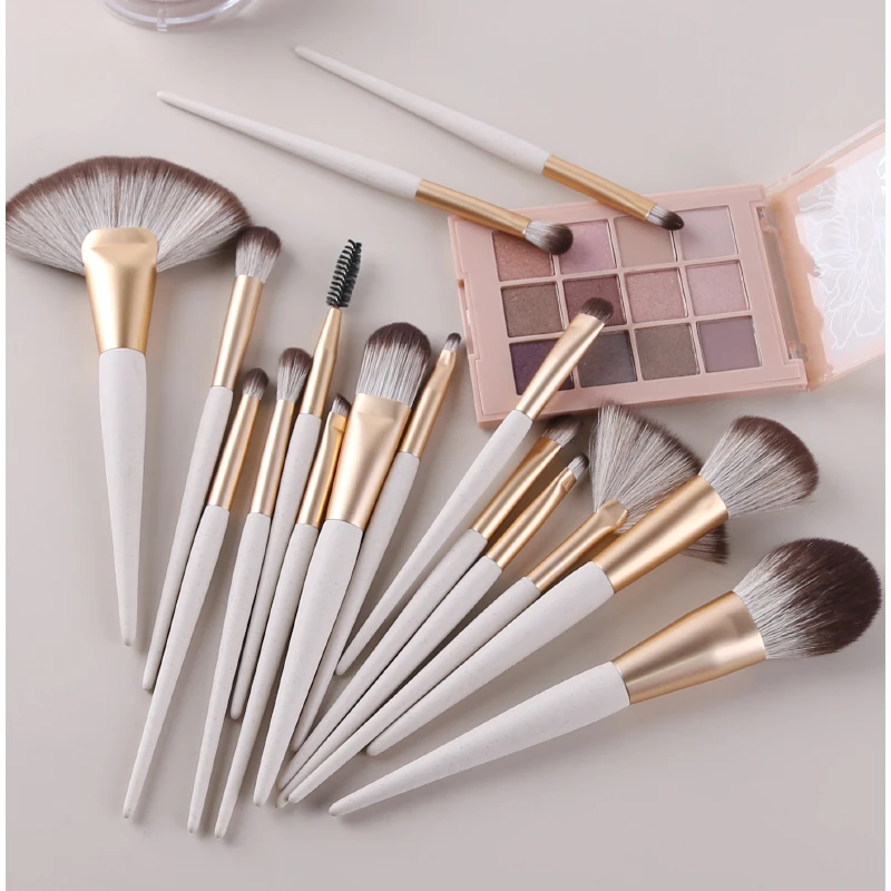 ZOREYA Makeup Brushes Set 16Pcs Powder Foundation Eyelash Large Fan Eye Shadow Make Up Brush Beauty Cosmetic Tool