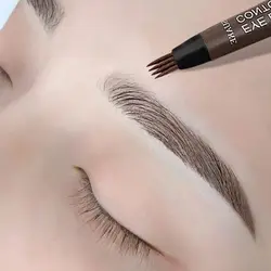 4 punkty pióro do brwi 5 kolorów płynna kredka do brwi ciemnobrązowy Microblading Eye kredka do brwi wodoodporny tatuaż na brwi pióro kosmetyczne