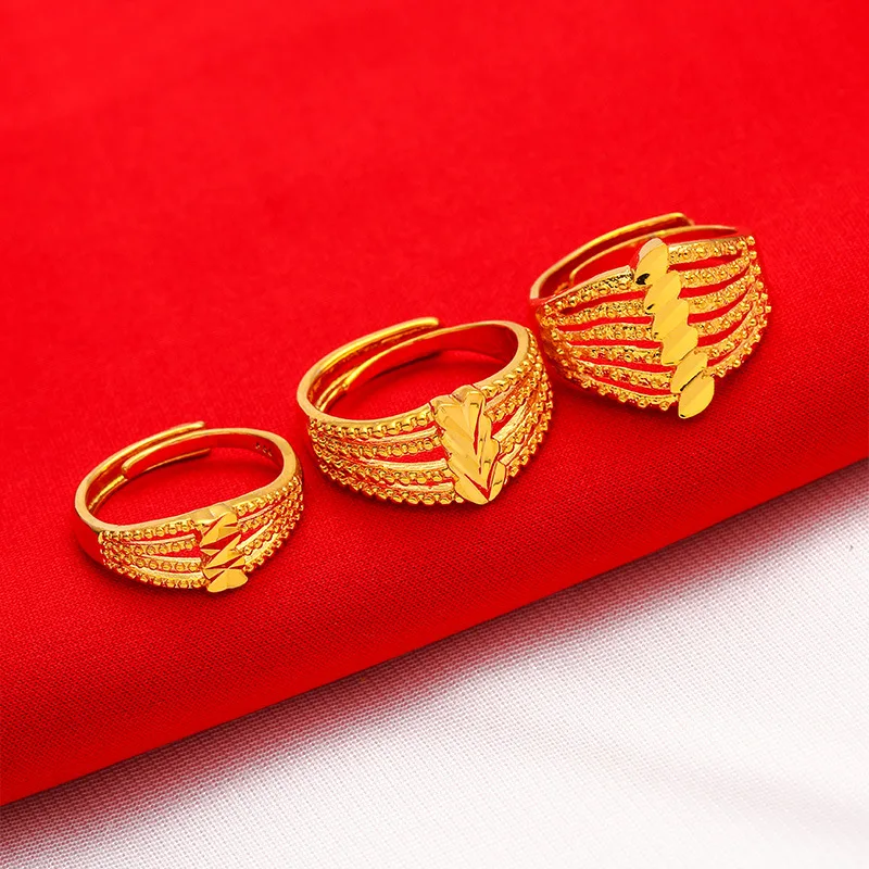 KISS&FLOWER Hollow Gold Resizable Rings for Women Female Birthday Wedding Party Christmas Mother Girlfriend Ladies Gifts RI60 - Image 2