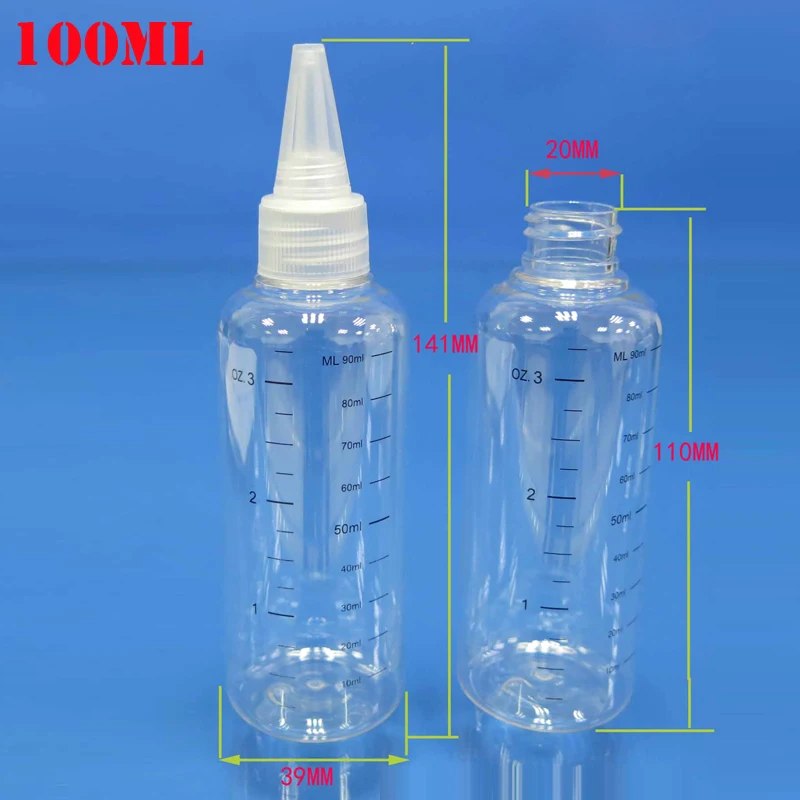 5pcs 30ml/60ml/100ml/120ml/250ml Plastic E juice Liquid Graduated mark PET Drop Bottles Tip Cap Tattoo Pigment Ink Containers