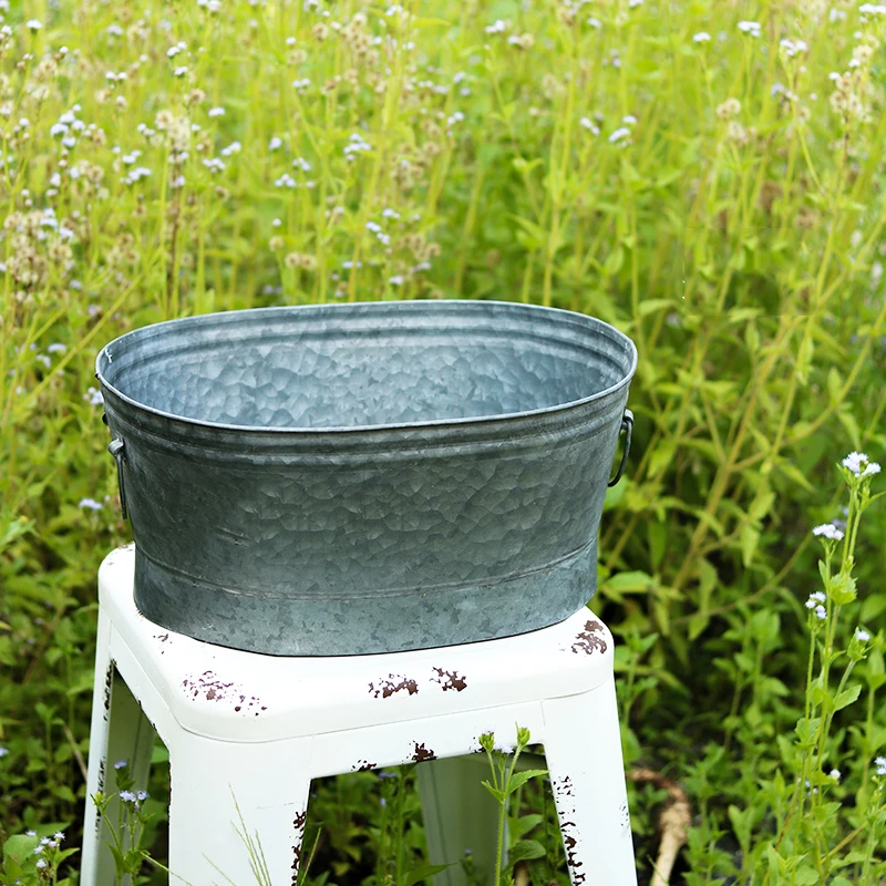 Galvanized Handmade Tin Bucket Planter