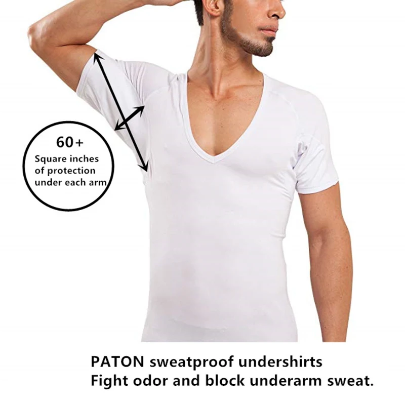 PROOF TEES GUARANTEED TO BLOCK 100% OF UNDERARM SWEAT(95% Micro Modal 5%Spandex ORIGINAL FIT Deep V Neck)