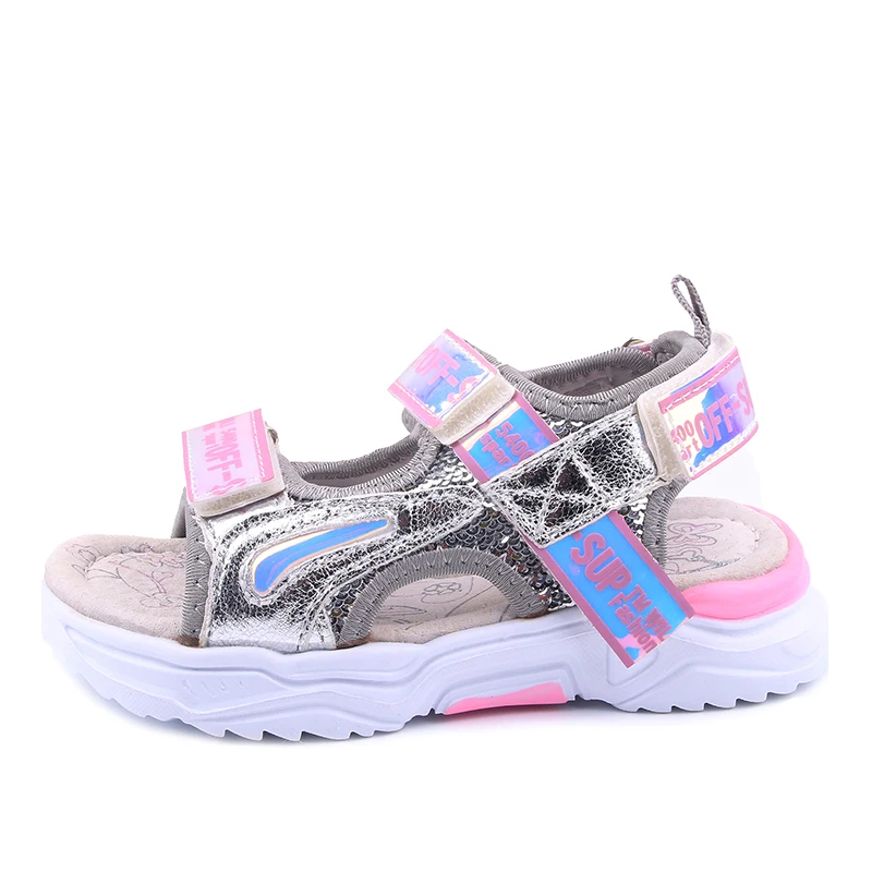 Fashion Girls Sandals Rainbow Sole Children\'s Beach Shoes 2022 New Summer Kids Sandals For Girls Princess Leather Casual Shoes